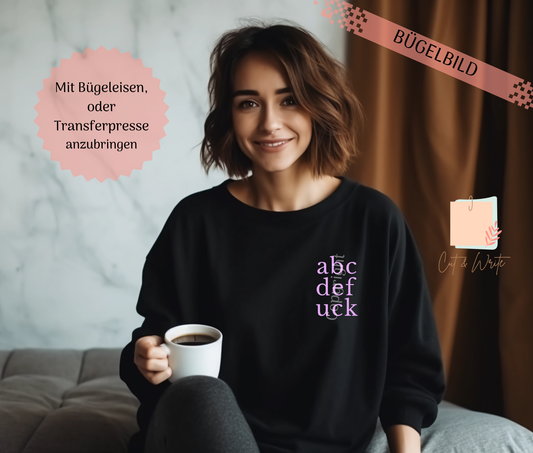 Bügelbild "abcdef***"