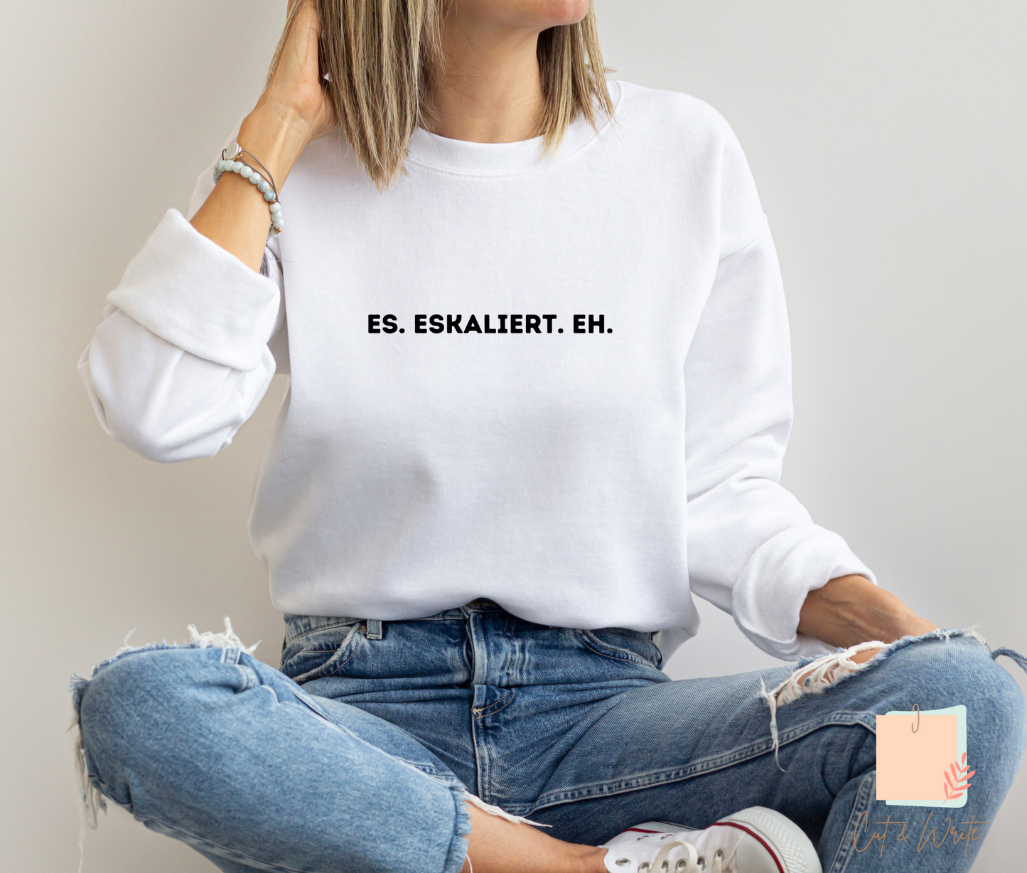 Bügelbild "ES. ESKALIERT. EH."