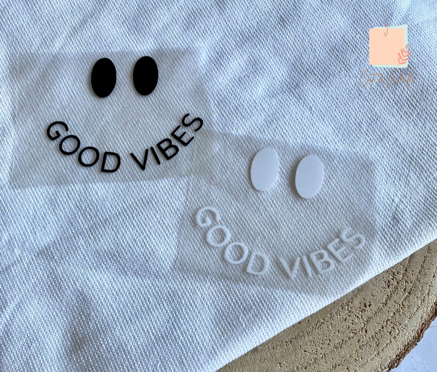 Bügelbild "be happy" oder "good vibes"