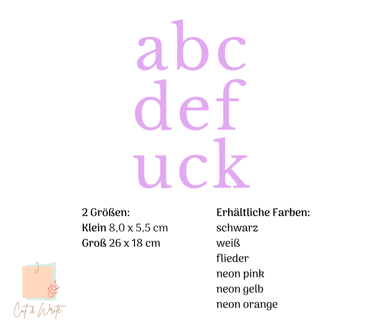 Bügelbild "abcdef***"