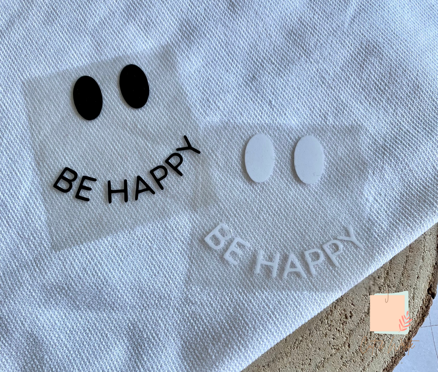 Bügelbild "be happy" oder "good vibes"