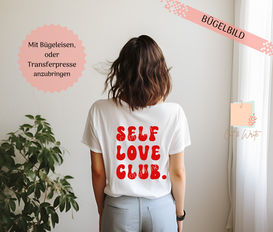 Bügelbild "self love club."